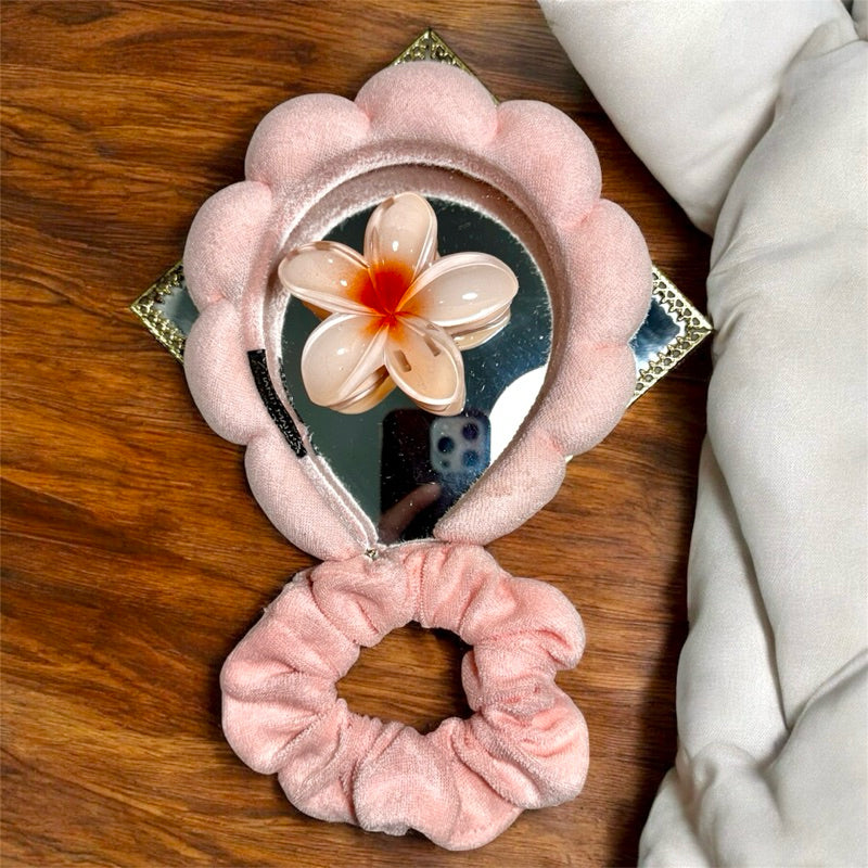 Kit tiara + xuxinha+ piranha de flor